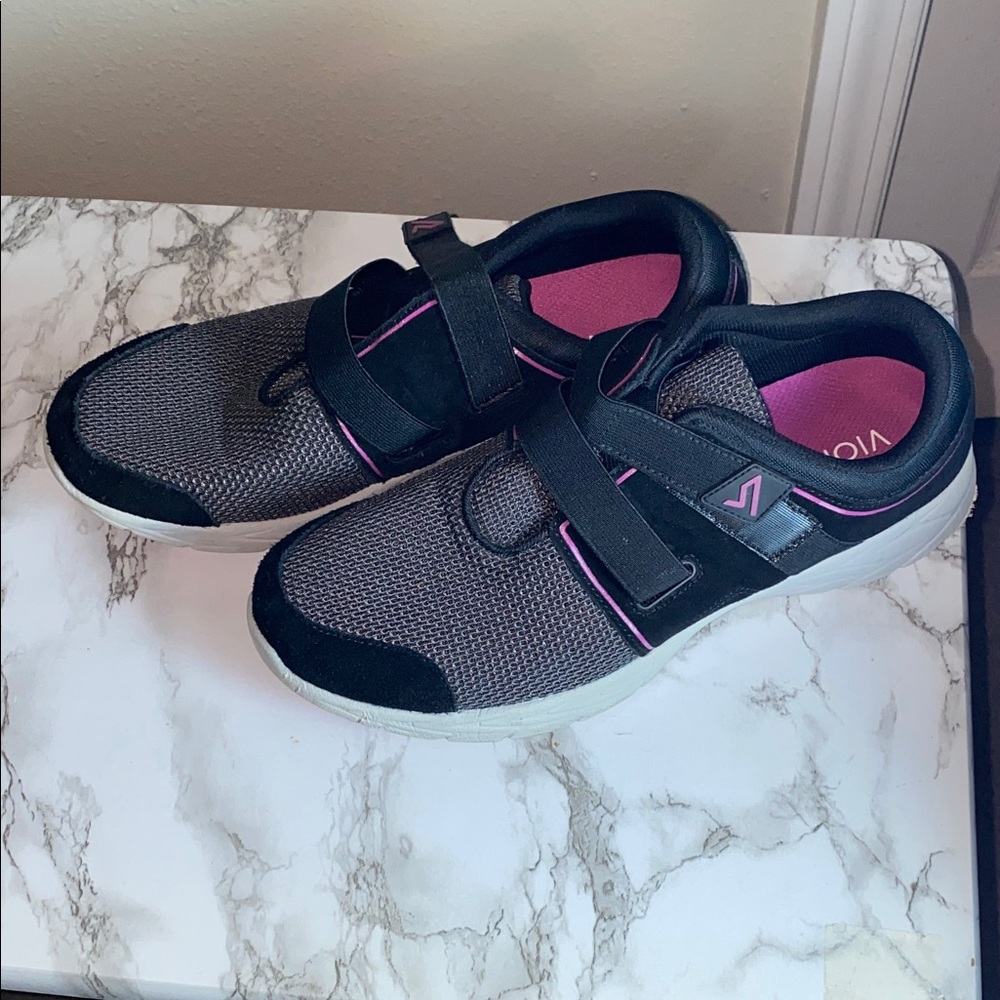 Vionic Brisk Ema Slip On Shoes Sneaker Women 11 Black Pink Comfort Lightweight